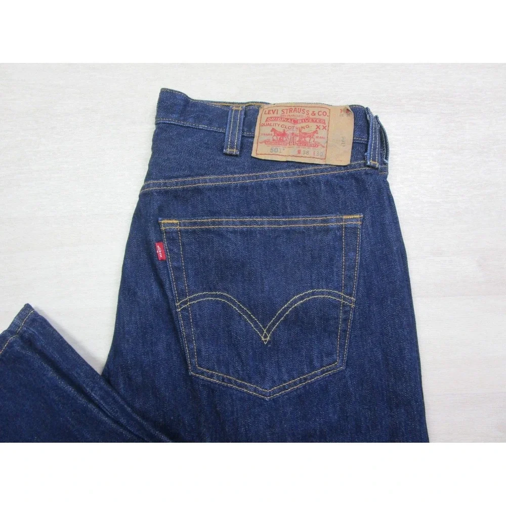 Vintage Levi's 501 WPL 423 Button Fly Blue Dark Wash Jeans Men's Size W38‎ L30